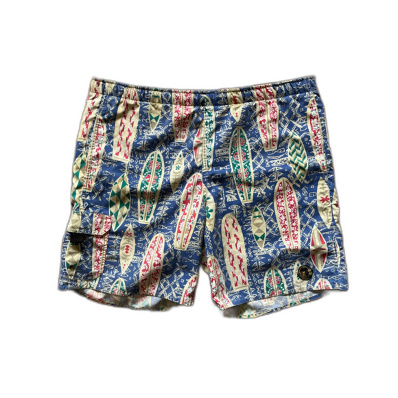 VINTAGE Reyn Spooner Surf Board Swim Trunks Pockets Shorts   Mens Size Medium - Picture 1 of 6